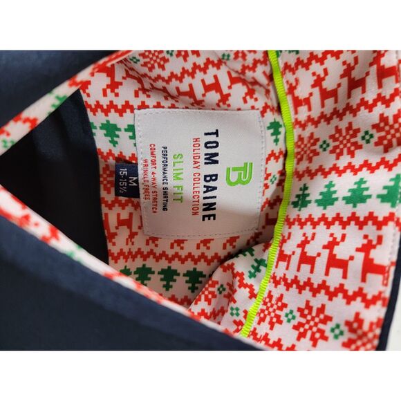 Men's Ted Baker Navy Blue Long Sleeve Button Shirt - Medium 15-15.5 - Picture 6 of 8